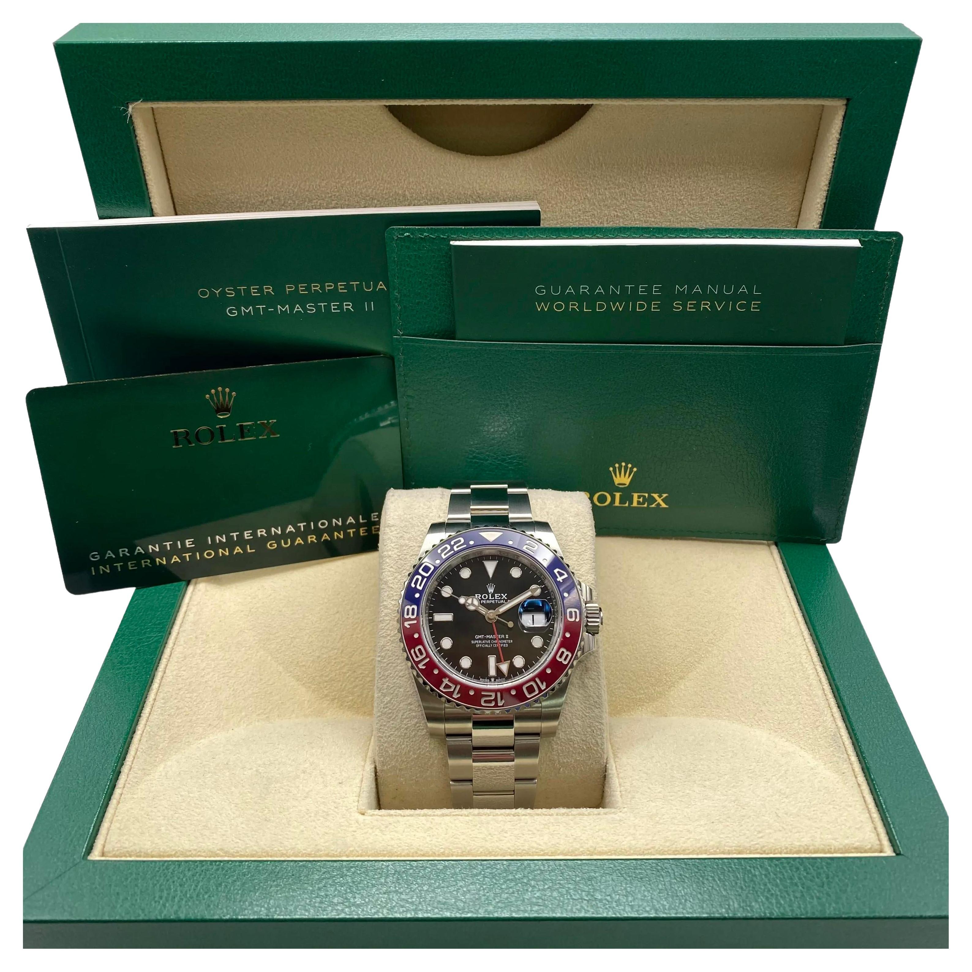NUEVO Reloj Rolex GMT-Master II Pepsi 126710BLRO Acero Esfera Negra B&P