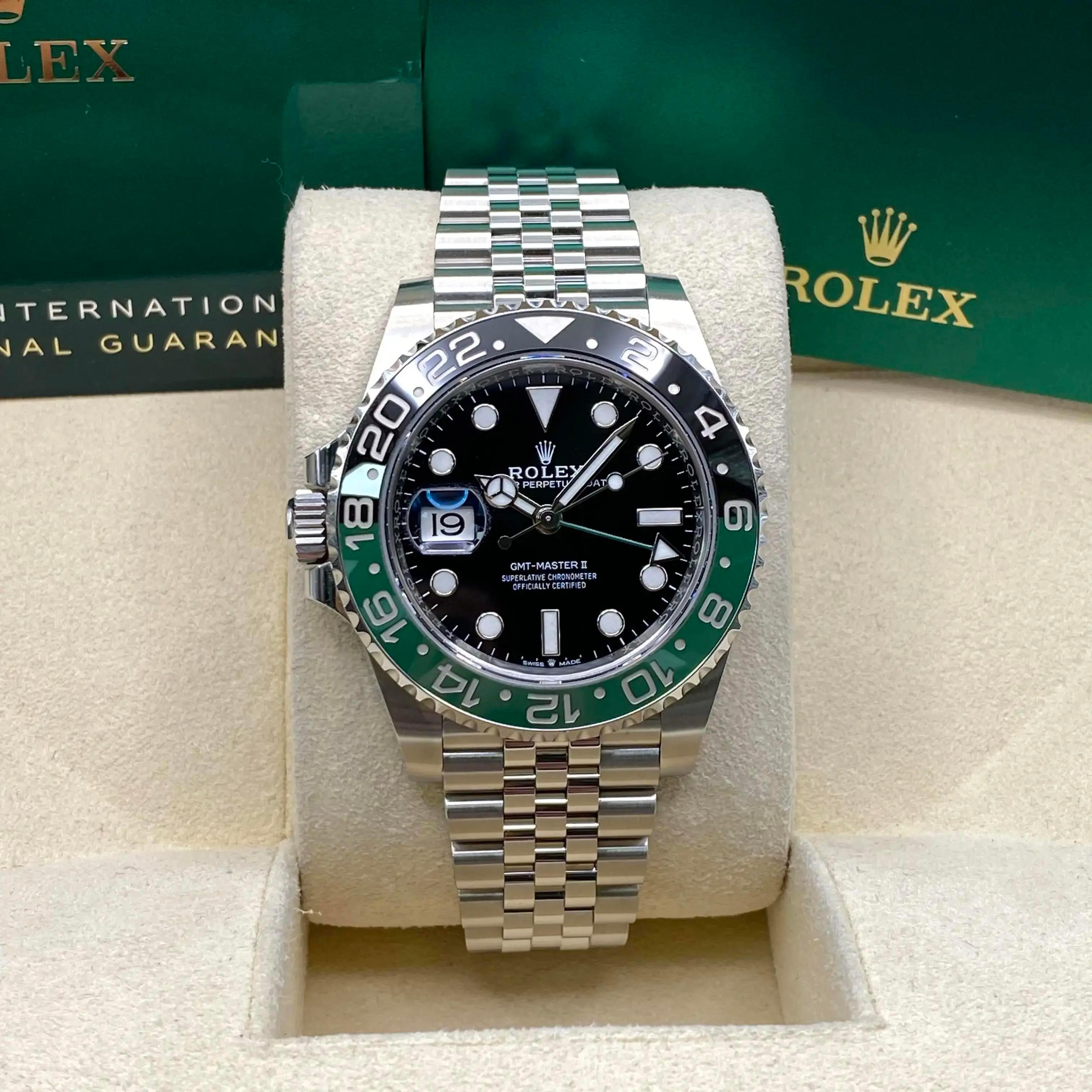 New Rolex GMT-Master II Sprite Black Dial Men Automatic Jubilee Watch 126720VTNR In New Condition For Sale In New York, NY