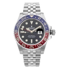NEW Rolex GMT-Master II Steel Ceramic Pepsi Black Dial Mens Watch 126710BLRO