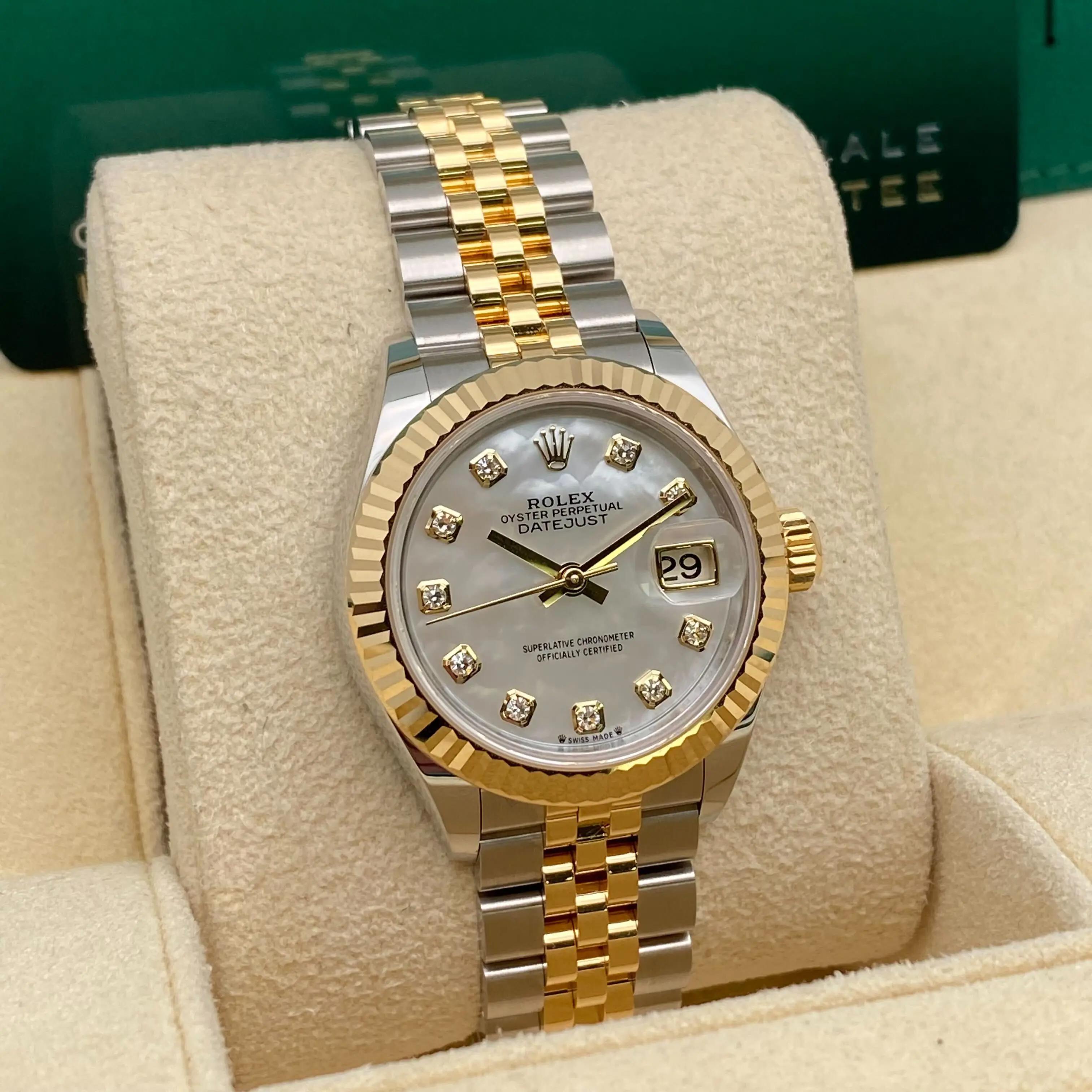 NUEVO Reloj Rolex Lady Datejust 28 de oro amarillo de 18 quilates con esfera de diamantes 279173 en venta 1