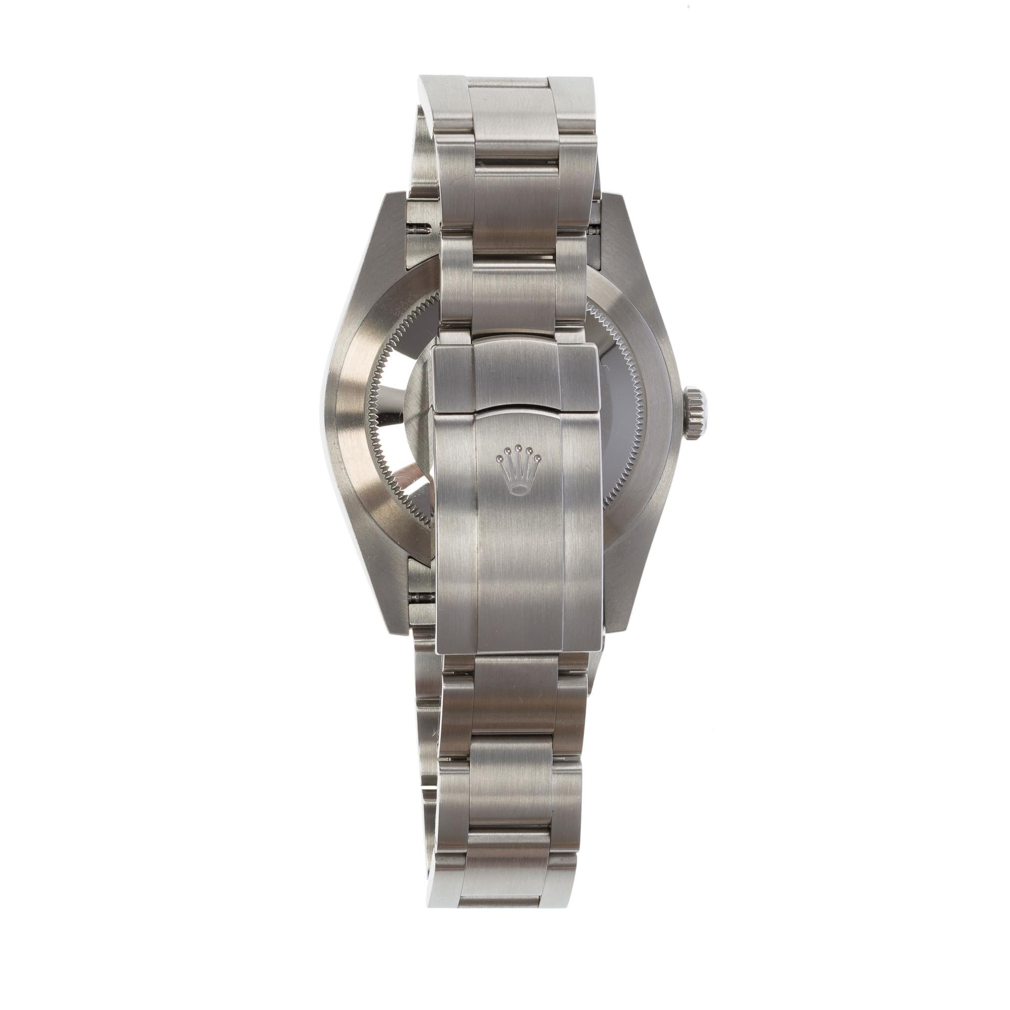 Modern New Rolex Oyster Perpetual 41mm Green in steel For Sale