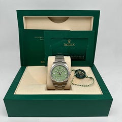NEW Rolex Oyster Perpetual 41mm 134300 Steel Pistachio Dial Watch Box Papers
