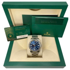 Nuevo Reloj Rolex Oyster Perpetual Acero 41mm Esfera Azul Automático Hombre B&P 124300