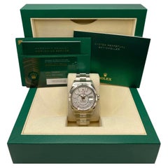 New Rolex Sky Dweller 18K White Gold Steel White Dial Oyster Mens Watch 336934