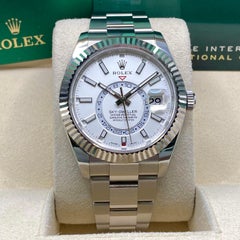 NEW Rolex Sky-Dweller 326934 18k Gold Steel White Dial Mens Automatic Watch B&P
