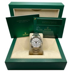 NUEVO Rolex Sky-Dweller 326934 Reloj automático para caballero de acero dorado de 18 quilates y esfera blanca B&P