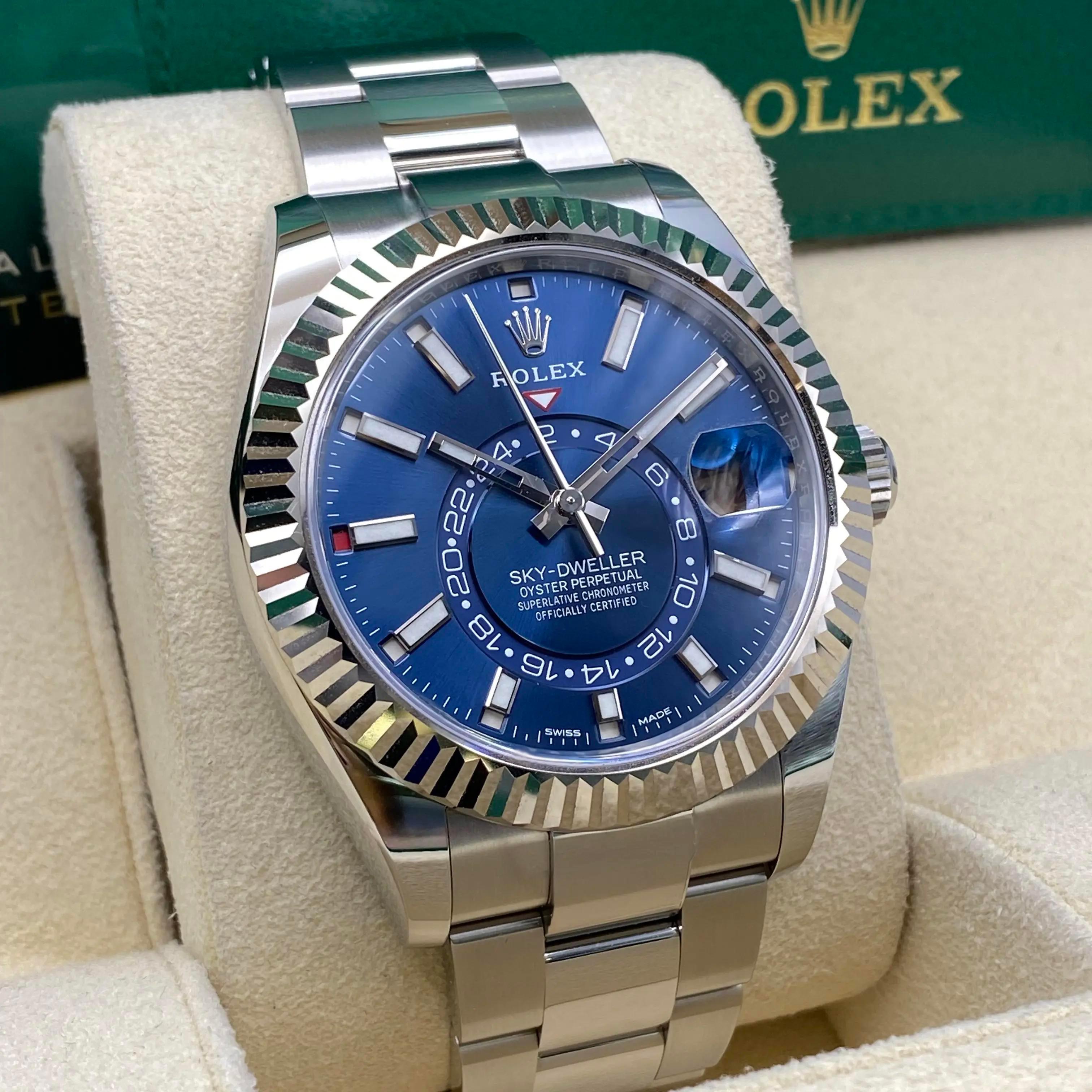 NEW Rolex Sky-Dweller 42mm 326934 Steel Blue Dial Automatic Men Oyster Watch B&P For Sale 1