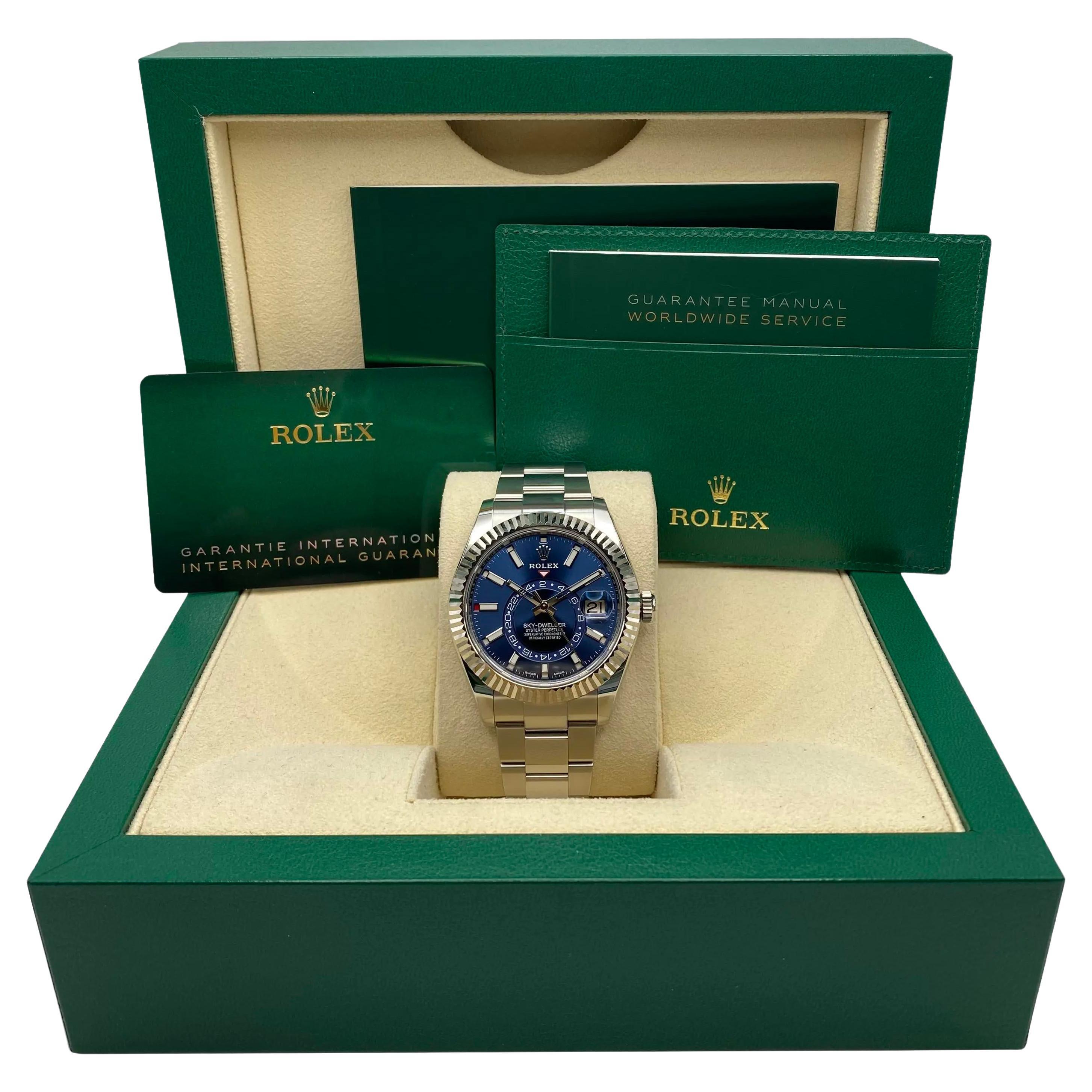 NEW Rolex Sky-Dweller 42mm 326934 Steel Blue Dial Automatic Men Oyster Watch B&P