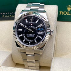 NEW Rolex Sky-Dweller Gold Steel Black Dial Oyster Band Automatic Watch 326934