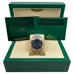 NEW Rolex Sky-Dweller Jubilee Steel 18K White Gold Blue Dial Watch 336934