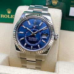 NEW Rolex Sky-Dweller Steel 18K White Gold Blue Dial Automatic Men Watch 336934