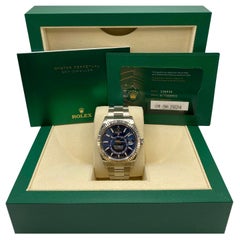 NEW Rolex Sky-Dweller Steel 18K White Gold Blue Dial Automatic Men Watch 336934