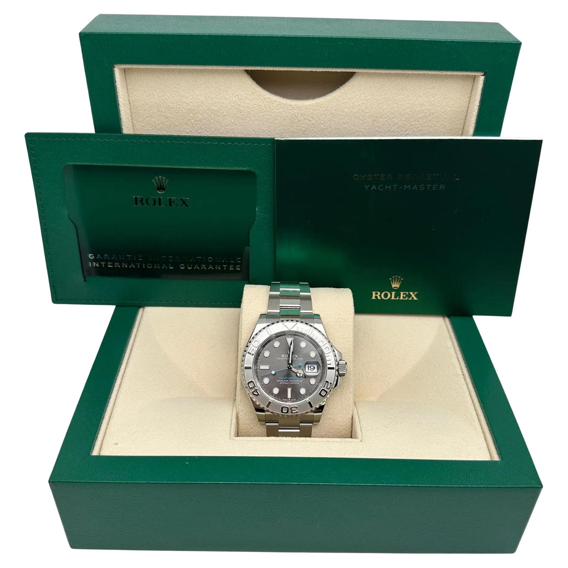 Nuevo Reloj Rolex Yacht-Maste Acero Platino Rodio Esfera Automático Hombre 126622