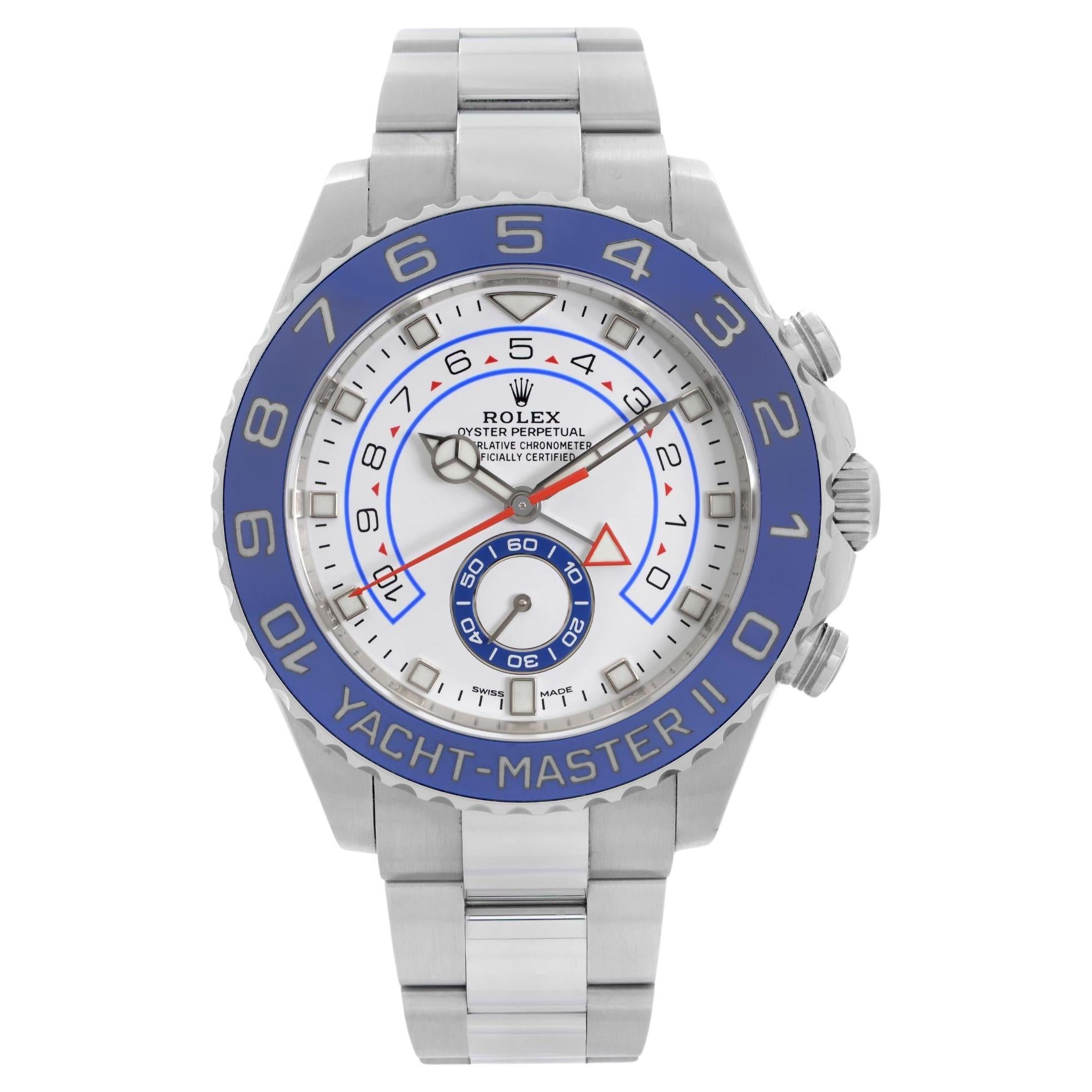 NEW Rolex Yacht-Master II 44mm Ceramic Steel White Dial Automatic  Watch 116680 For Sale