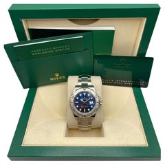 Used NEW Rolex Yacht-Master Steel Platinum Blue Dial Automatic Mens Watch 126622
