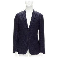 new ROMEO GIGLI JOYCE navy blue floral jacquard blazer jacket IT46 S