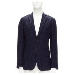 ROMEO GIGLI JOYCE blazer neuf en jacquard floral bleu marine IT46 S