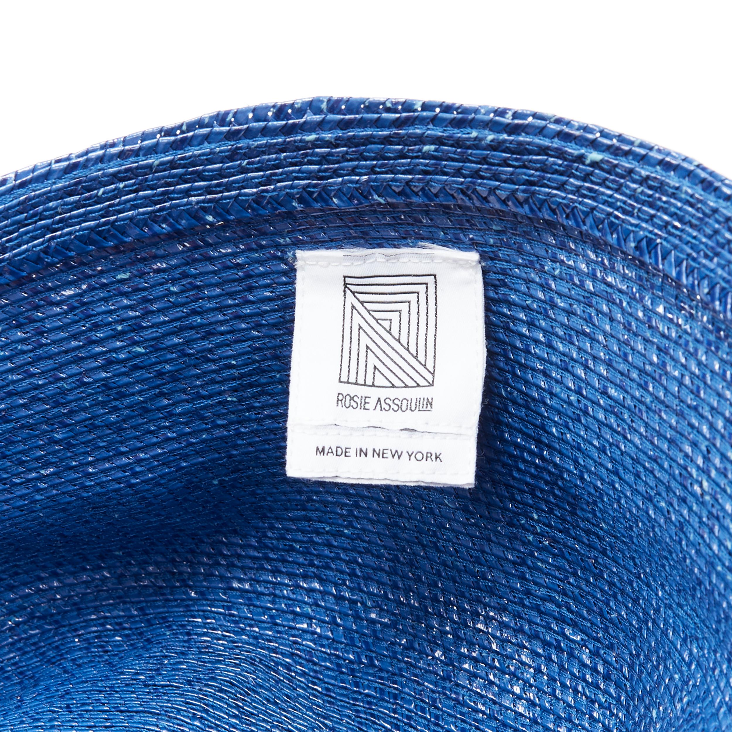 new ROSIE ASSOULIN Jug sculptural pink blue flared raffia woven basket bag For Sale 7