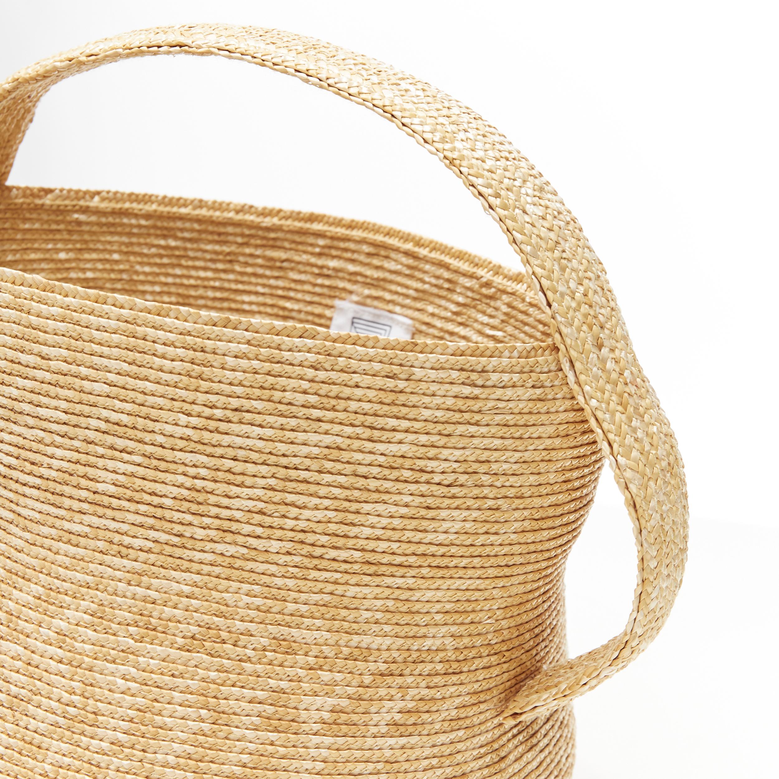 new ROSIE ASSOULIN North South Jug tan raffia straw woven small basket bag In New Condition In Hong Kong, NT