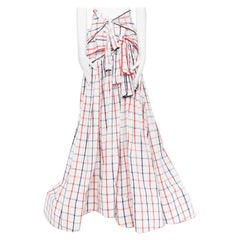 nuevo ROSIE ASSOULIN SS18 Pasarela Tri-Tie cuadros algodón seersucker falda bata US2