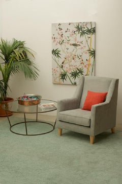 New Round Coffee Table with Metal Structure and Glass Top