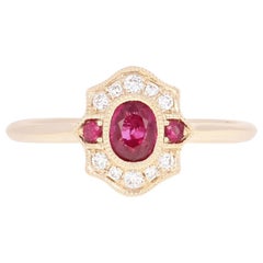NEW Ruby
Diamond Ring - 14k Yellow Gold Size 7 Milgrain Oval .61ctw NEW Ruby
Diamond Ring - 14k Yellow Gold Size 7 Milgrain Oval .61ctw