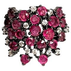 925 black over New Ruby
White CZ Black Black over 925 Silver Ring