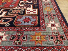 New Rug From Afghanistan, Caucasian Kazak Design, Wool, Natural Dyes, 3-1x3-1