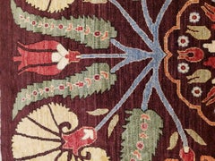 New Rug From Afghanistan, Russian Suzani Design, Wool, Natural Dyes, 4x6