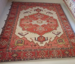 New Rug From Afghanistan, Serapi Design, Superior Color & Drawing Wool, 9x12