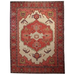 New Rug From Afghanistan, Serapi Design, Superior Color & Drawing Wool, 9x12
