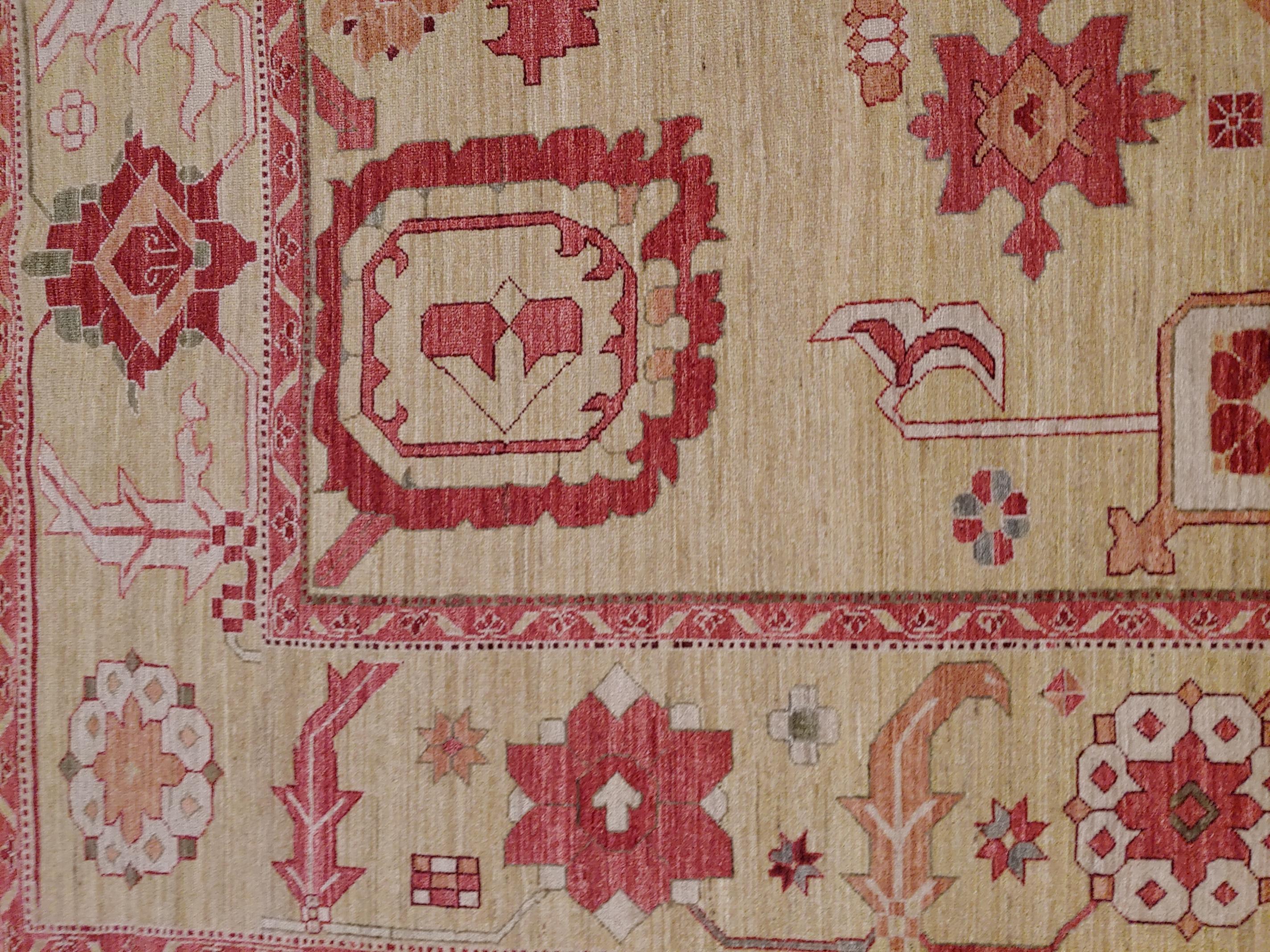 Woven New Rug From Afghanistan, Sultanabad-Oushak Design, Superior Color/Drawing Wool For Sale
