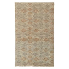 Nouveau tapis rustique de zone transitionnel de couleur terre avec style moderne