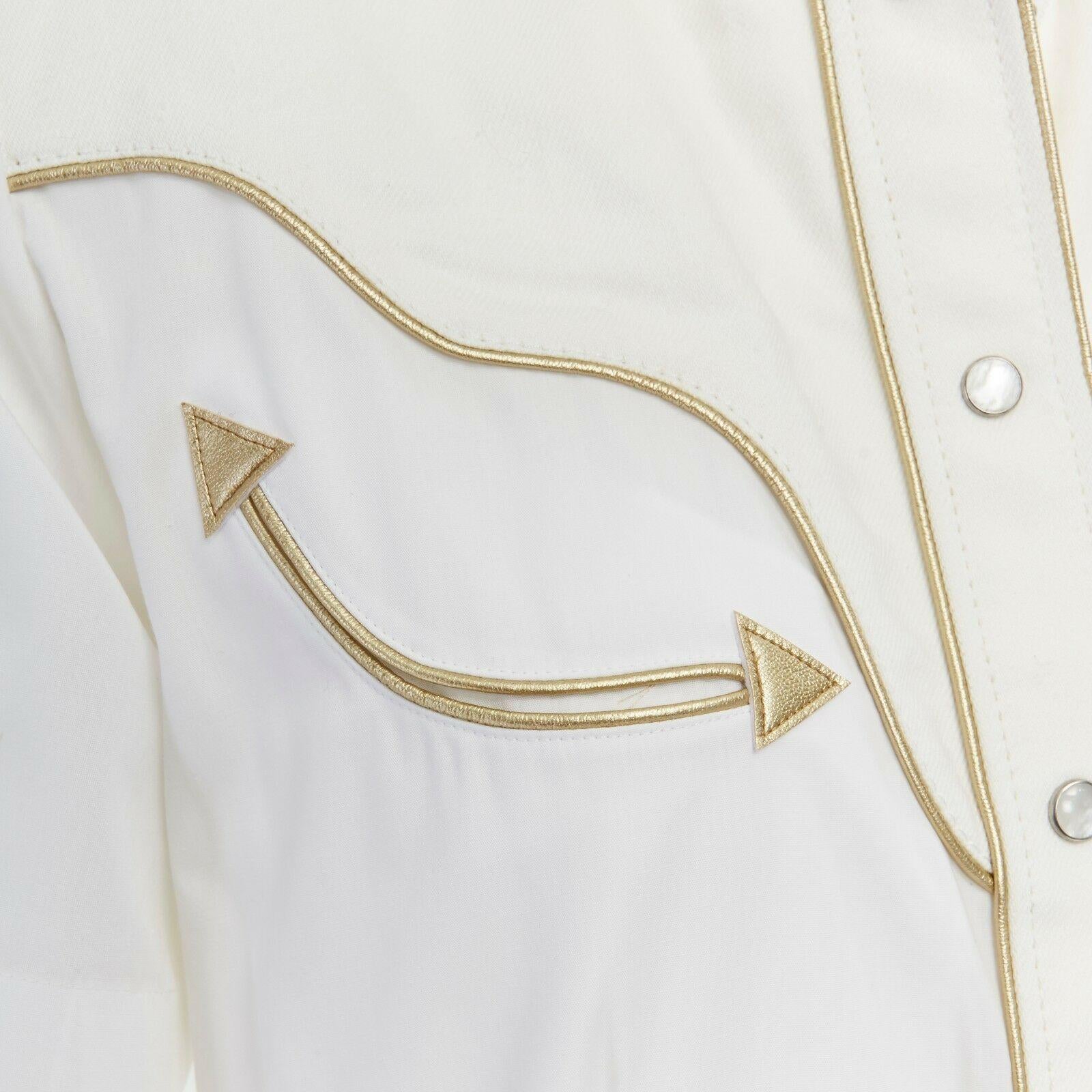 new SACAI Resort 2016 white star western shirt pleated belted cotton dress JP2 M 1