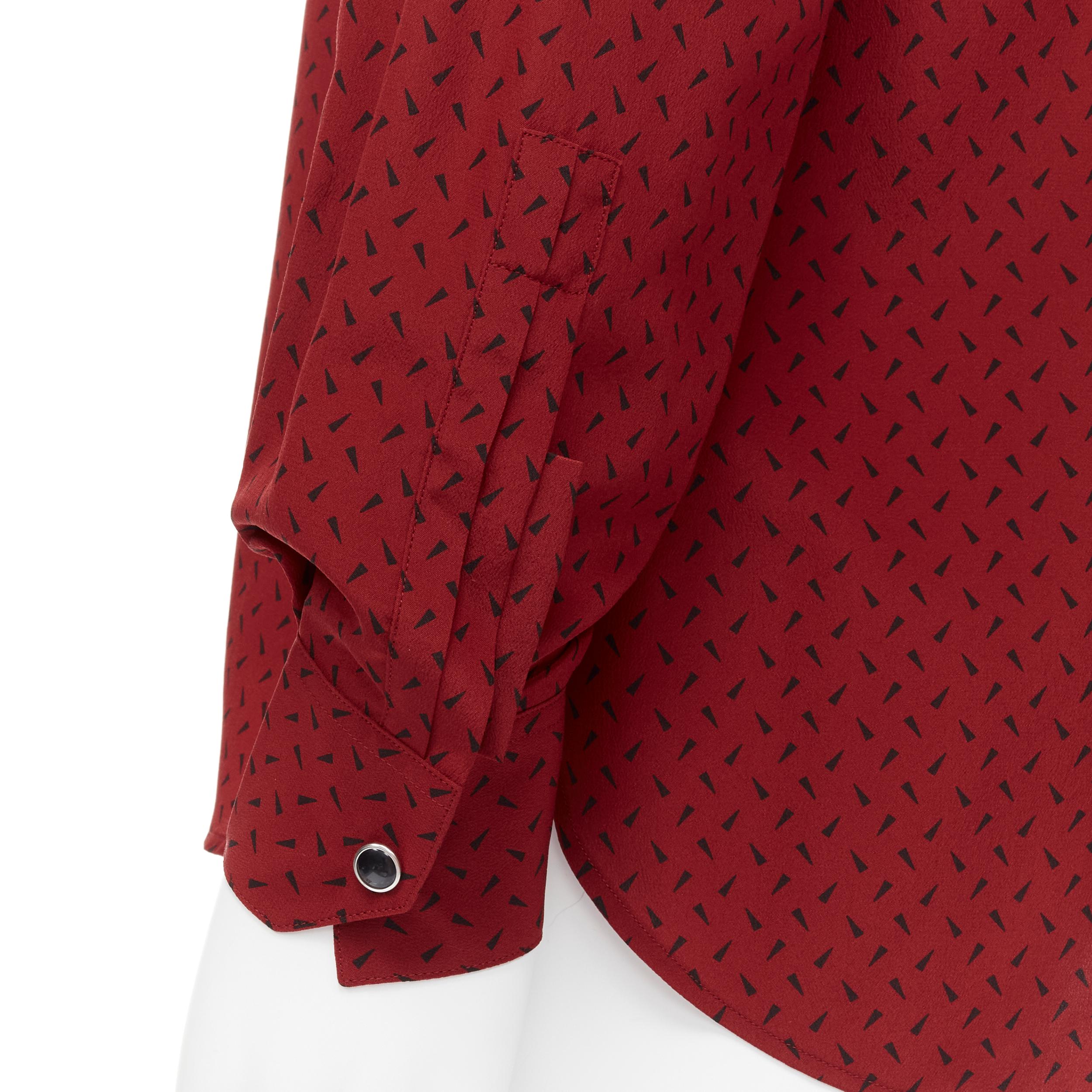new SAINT LAURENT 2018 100% silk red black print western casual shirt EU38 S For Sale 3