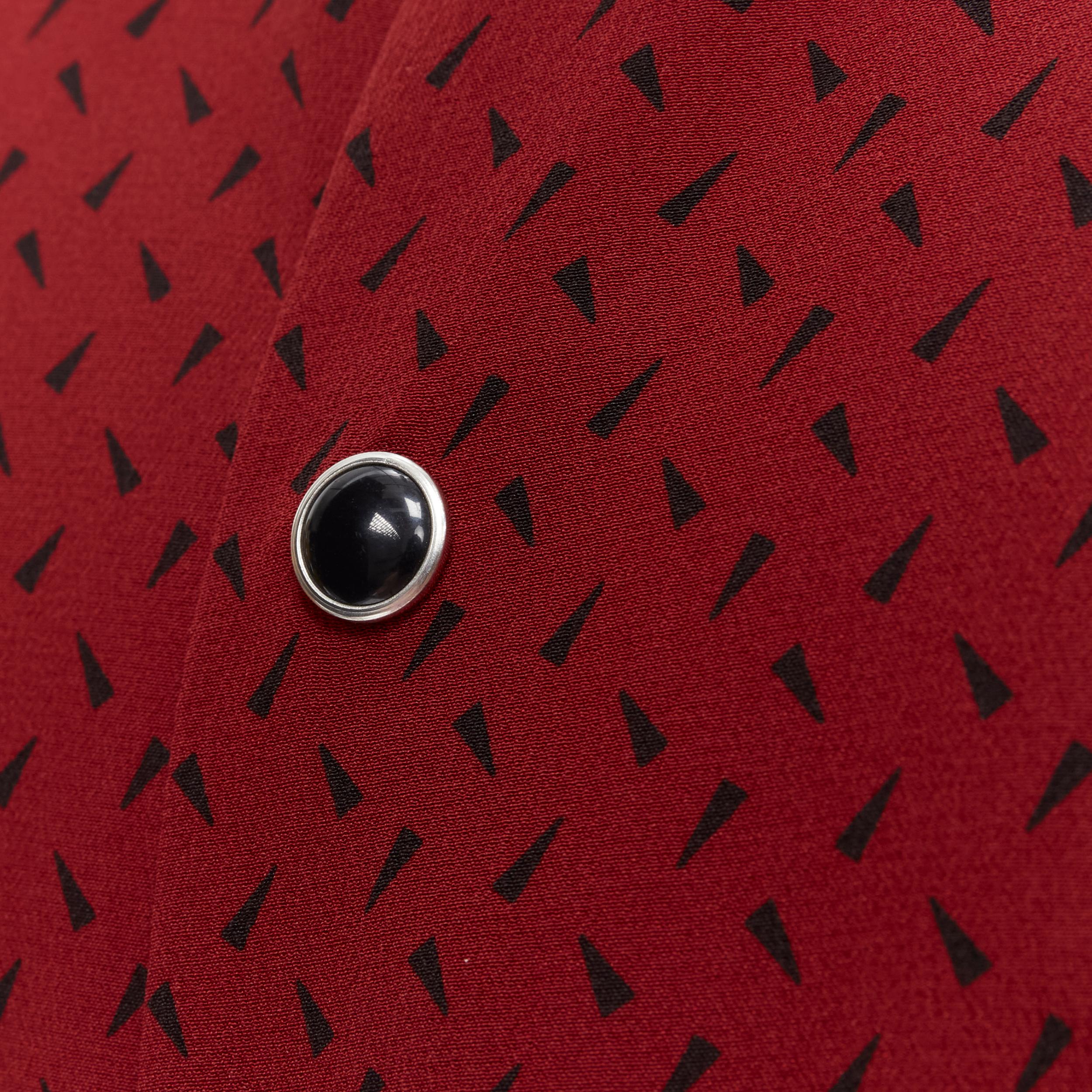 new SAINT LAURENT 2018 100% silk red black print western casual shirt EU39 M 3