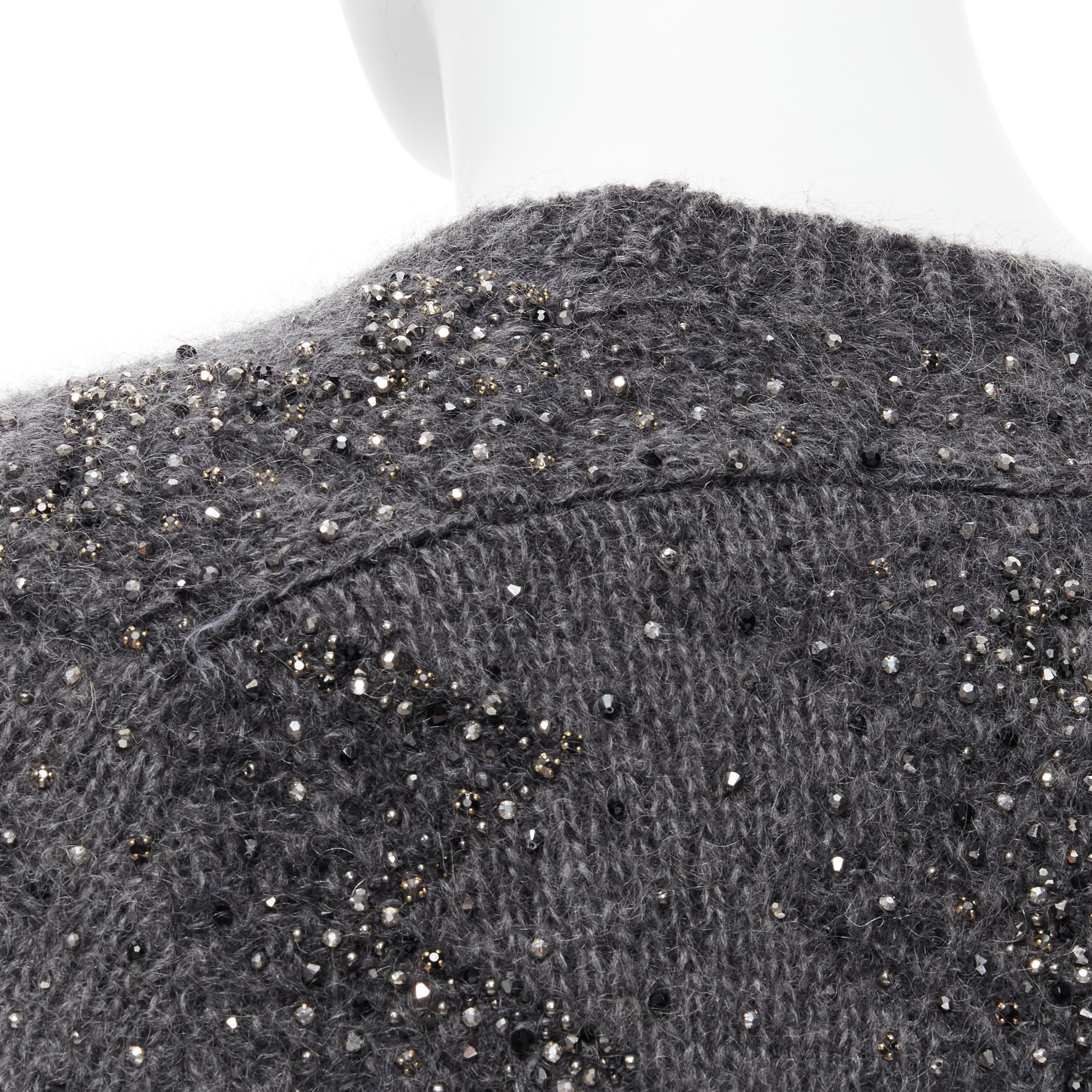 new SAINT LAURENT 2018 mohair wool crystal rhinestone embellished sweater M For Sale 3