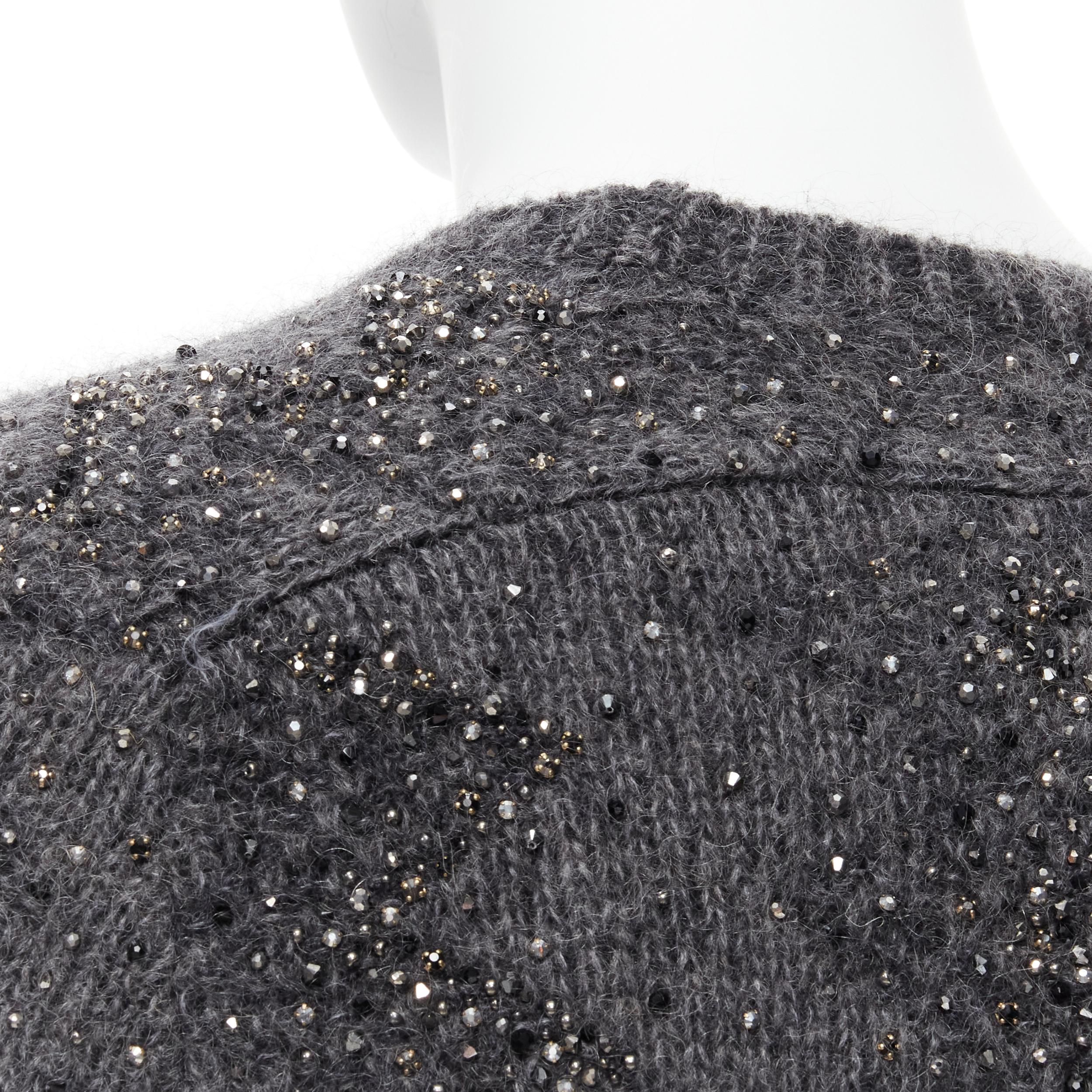 new SAINT LAURENT 2018 mohair wool crystal rhinestone embellished sweater M 3