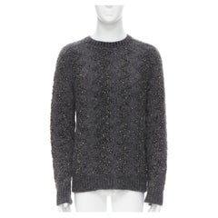 new SAINT LAURENT 2018 mohair wool crystal rhinestone embellished sweater M