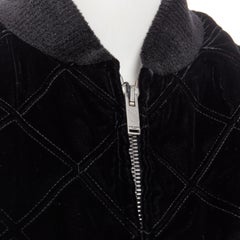 new SAINT LAURENT 2018 Teddy black purple diamond quilted bomber EU42 XXS