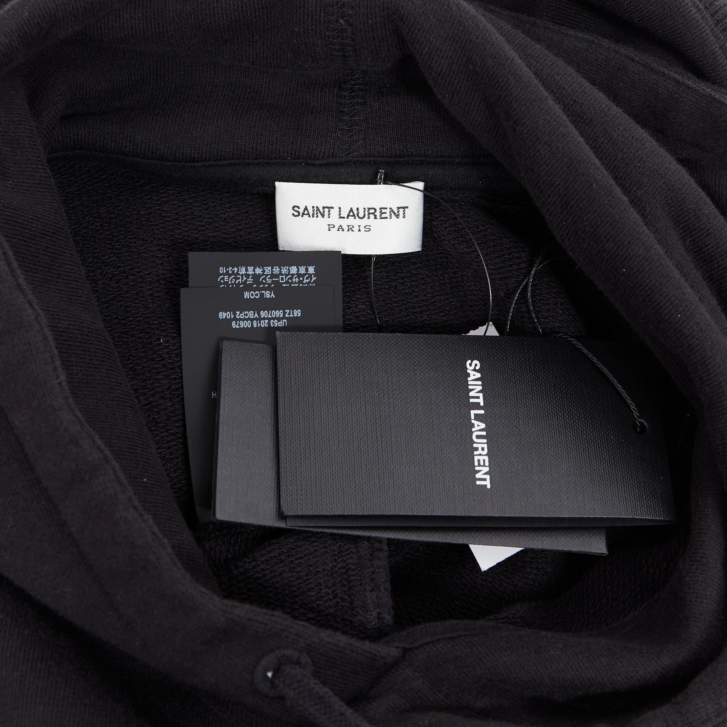 new SAINT LAURENT 2019 black polaroid vintage logo cotton hoodie pullover M 4