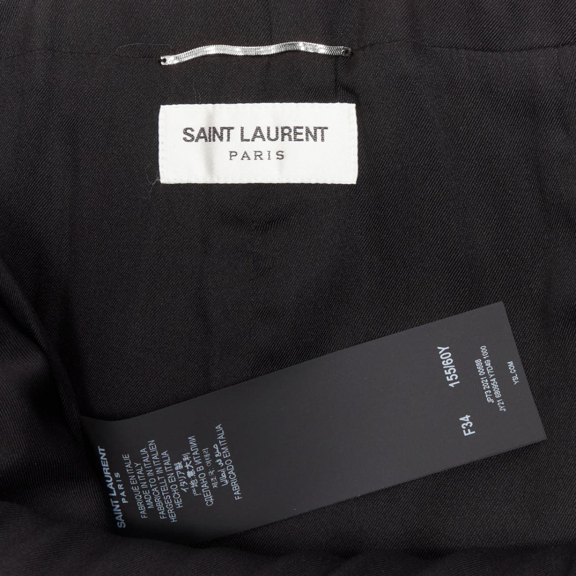 new SAINT LAURENT 2021 Runway black faux fur mini skirt FR34 XS For Sale 3