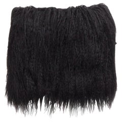 new SAINT LAURENT 2021 Runway black faux fur mini skirt FR34 XS