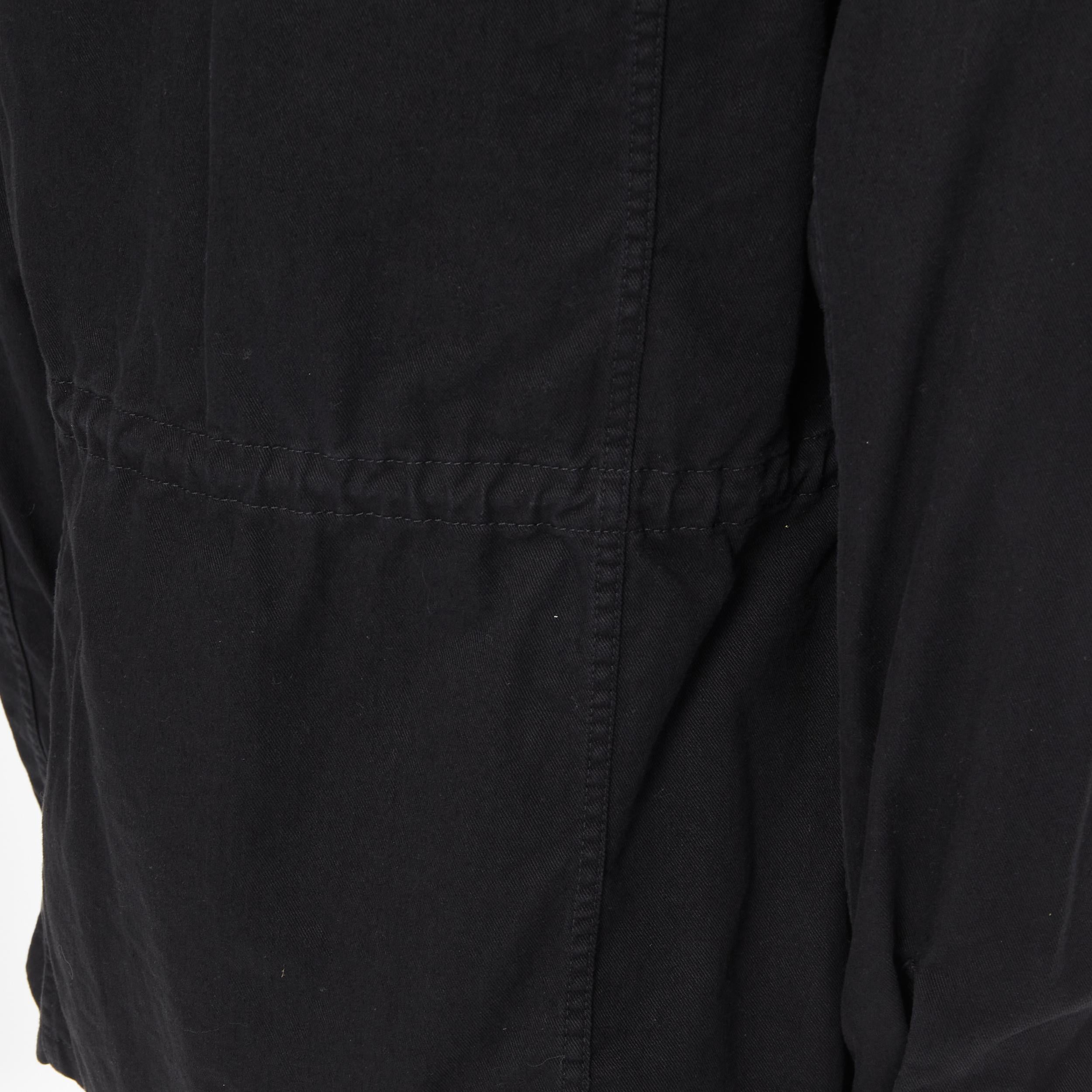 new SAINT LAURENT black cotton embroidery patch utility military jacket  EU50 L For Sale 2