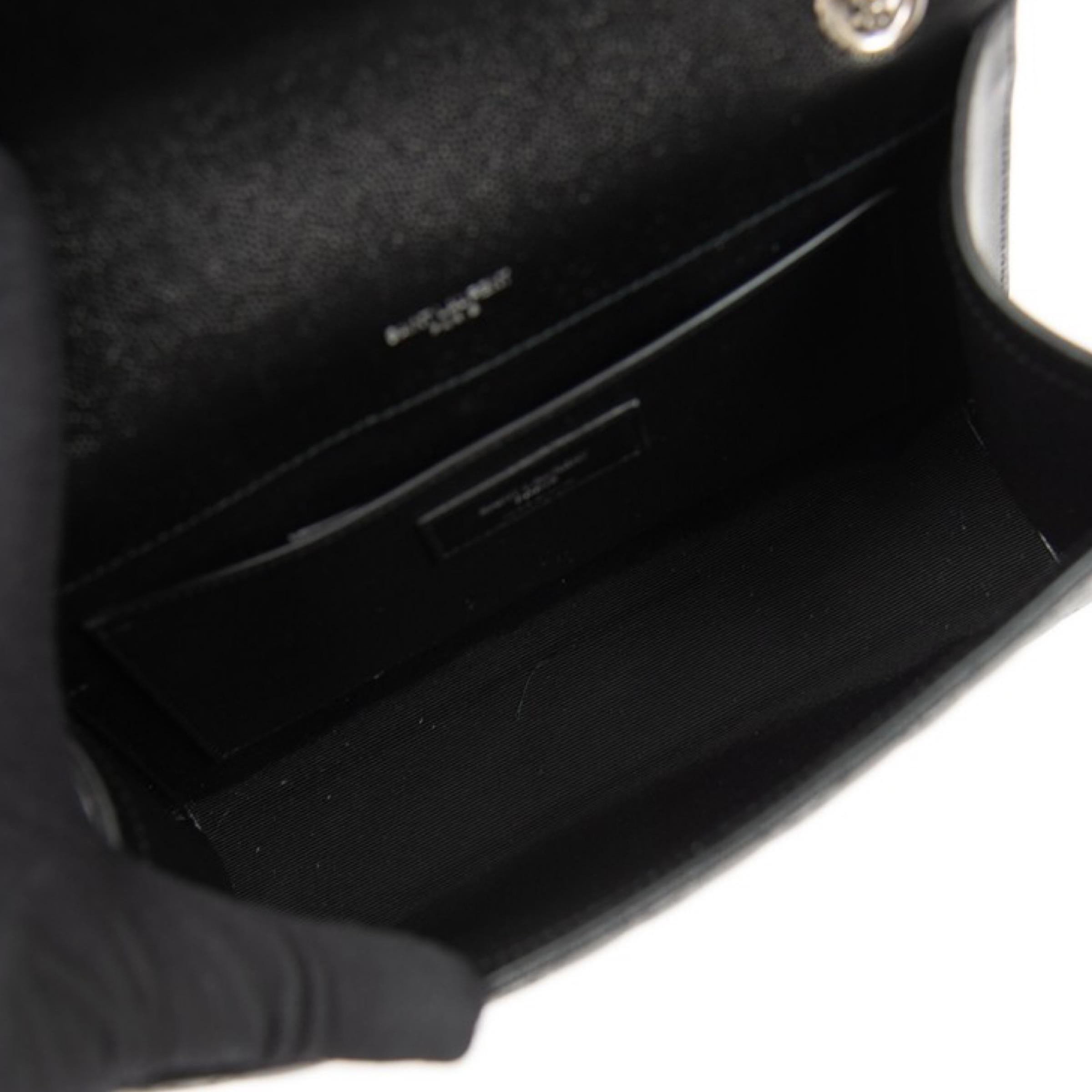 NEW Saint Laurent Black Envelope Medium Chain Leather Crossbody Shoulder Bag For Sale 13