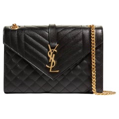 Saint Laurent Schwarze Umhängetasche aus Matelasse-Leder mit Umhängetasche