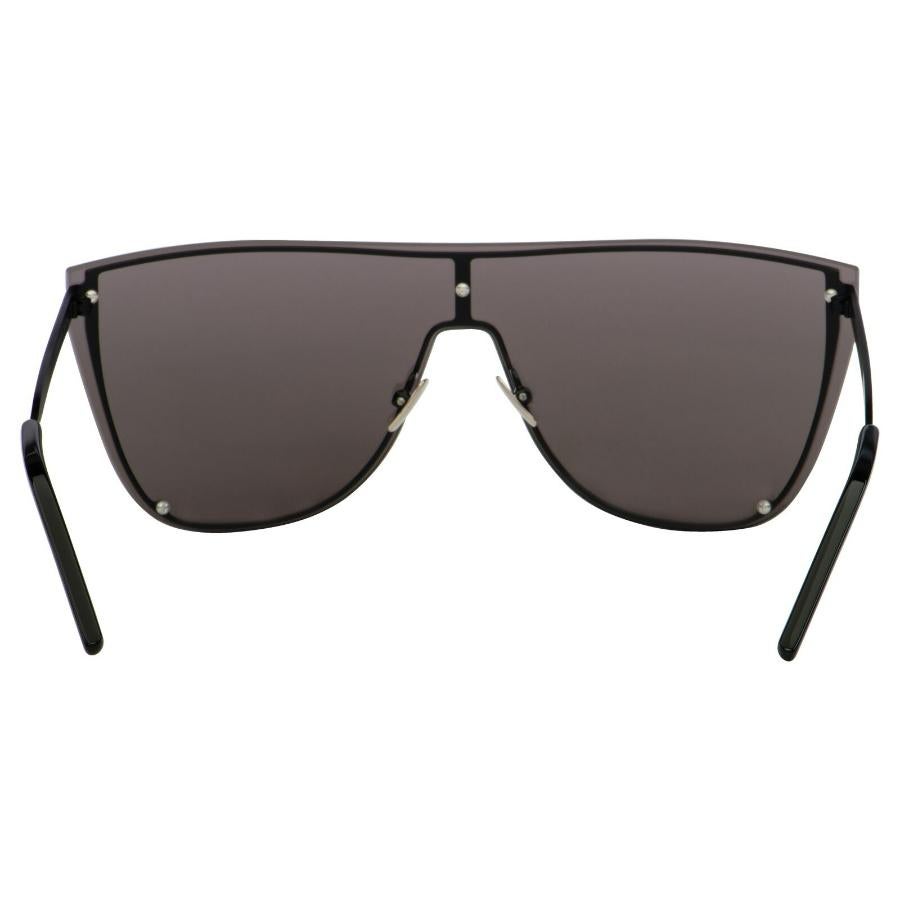 NEW Saint Laurent Black Frame Black Lens 99mm Shield Sunglasses For Sale 1