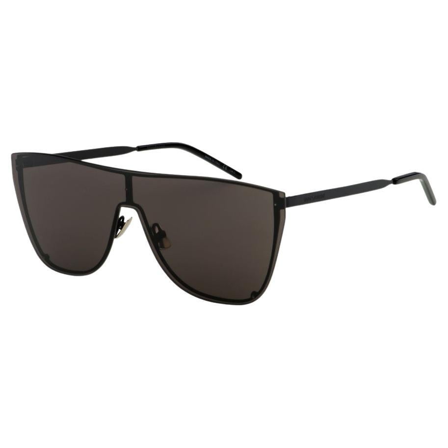 NEW Saint Laurent Black Frame Black Lens 99mm Shield Sunglasses For Sale