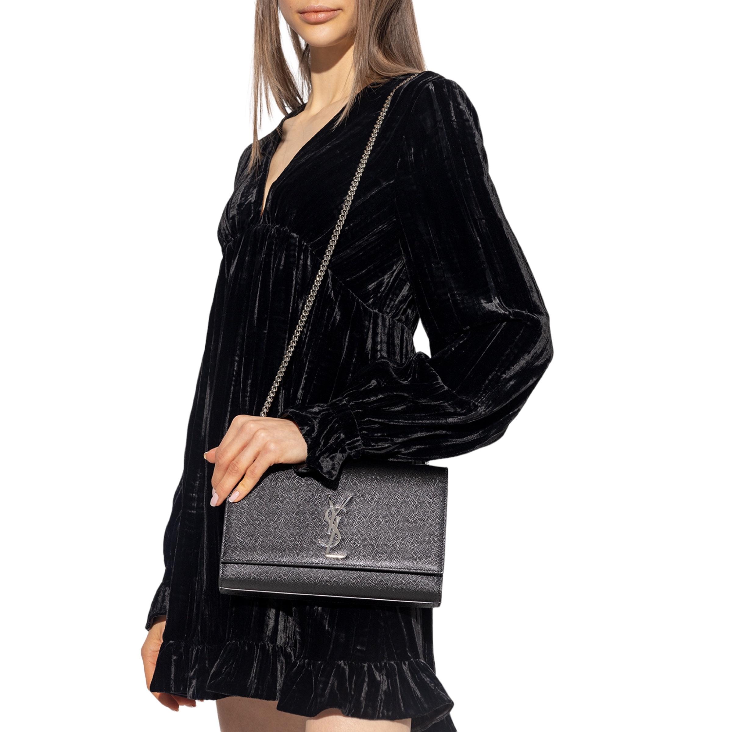 NEW Saint Laurent Black Kate Medium Chain Leather Crossbody Shoulder Bag 12