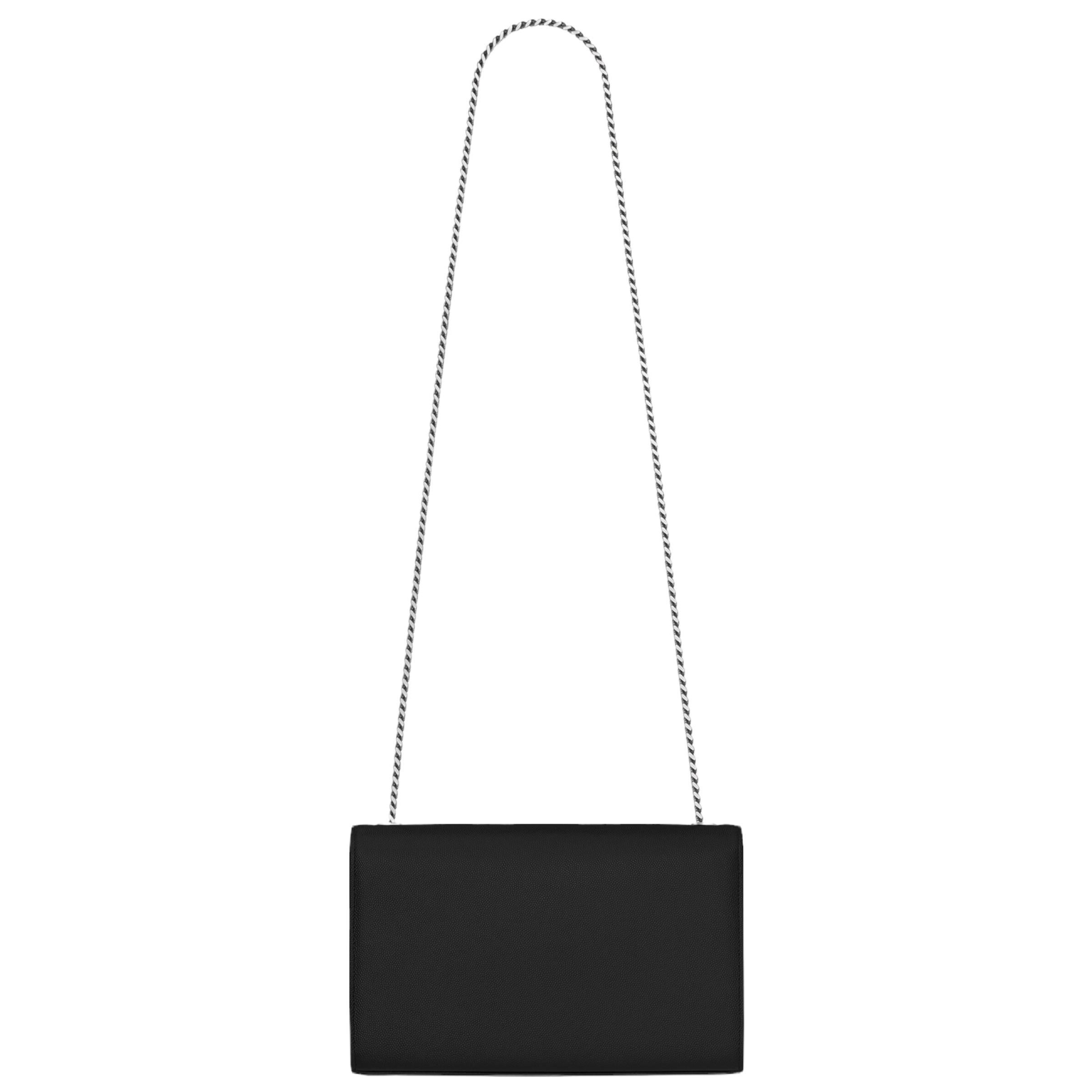 NEW Saint Laurent Black Kate Medium Chain Leather Crossbody Shoulder Bag 3
